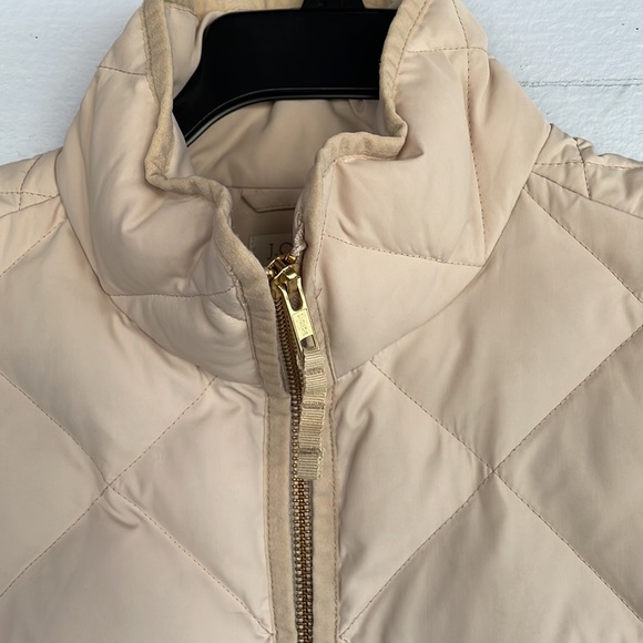J. Crew Factory Cream Puffer Vest Down Blend Size S - Picture 4 of 10